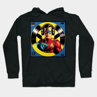 Unleash the Power: Superhero Soundscape Vinyl Record Artwork IV Hoodie